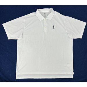 Men adidas Golf Climalite ShortSleeve Polo Shirt White 2XL Riverton Country Club
